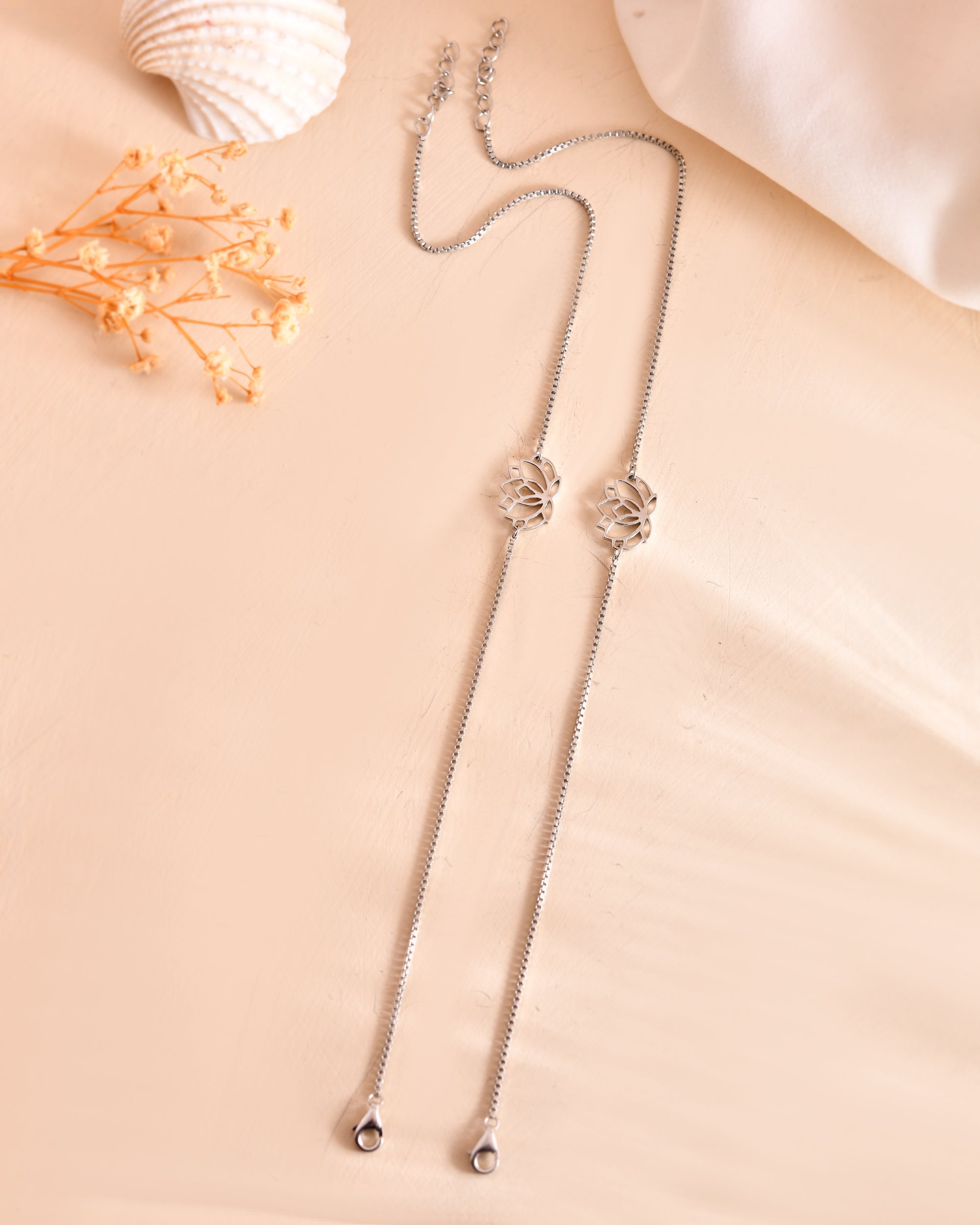 Radiant Lotus 925 Sterling Silver Anklet